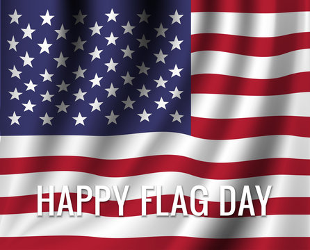 Happy flag day. Vector illustration with american flag. 
