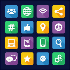 Digital Advertising Icons Flat Design 