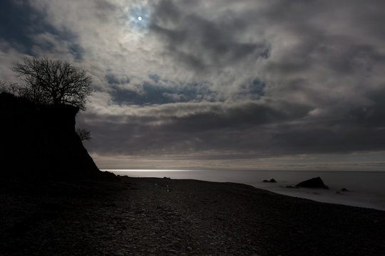 'Ours is the moon': Crimean winter coast in moolight