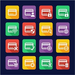 Credit Card Icons Flat Design