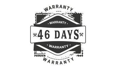 46 days warranty icon vintage rubber stamp guarantee