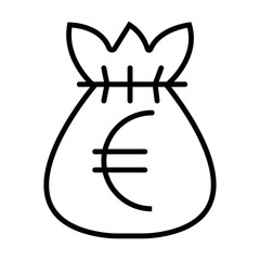 Money Euro Bag symbol Vector Object Picture Image Graphic Glyph Outline Icon