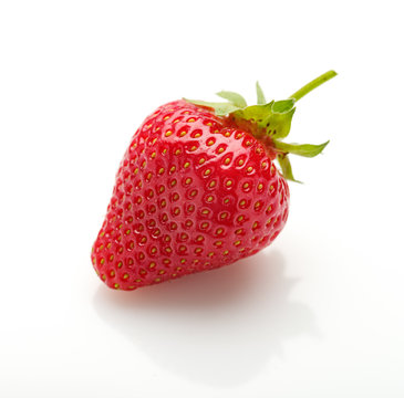 Fresh natural ripe red strawberry on a white background.