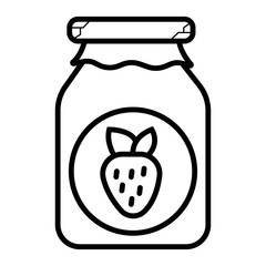 Strawberry jar vector icon