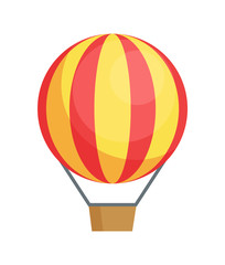 Obraz premium Flying Airballon Vector Poster Air Transport Icon