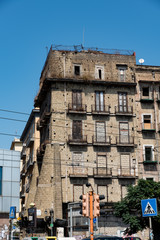 Fototapeta na wymiar Crumbling Building in Naples Italy