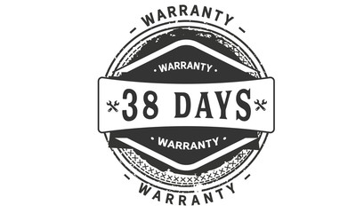 38 days warranty icon vintage rubber stamp guarantee