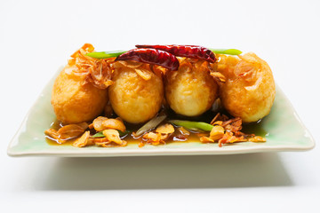 Egg with Tamarind Sauce,Thai food
