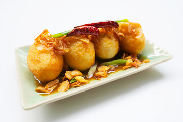 Egg with Tamarind Sauce,Thai food