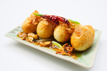 Egg with Tamarind Sauce,Thai food