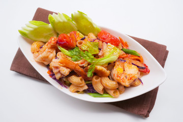 homemade Stir fried macaroni with prawn
