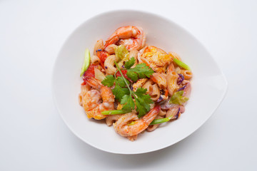 homemade Stir fried macaroni with prawn

