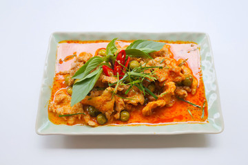 Panang pork,  curry paste with pork and coconut milk. thai food
