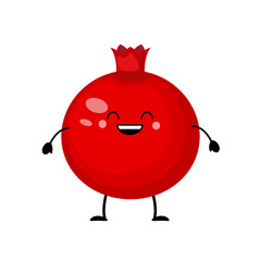 Cartoon  pomegranate fruit vector illustration isolated on white