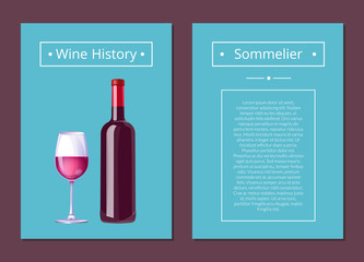 Wine History Sommelier Poster with Bottle Alcohol