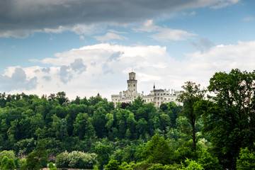 Fototapeta na wymiar View of Renaissance Castle Hluboka nad Vltavou, Czech Republic