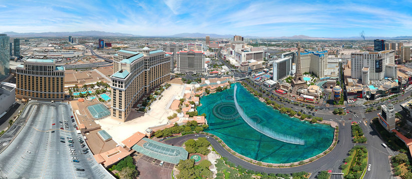 AERIAL VIEW OF LAS VEGAS, NEVADA. DRONE SHOT.