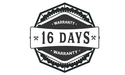 16 days warranty icon vintage rubber stamp guarantee
