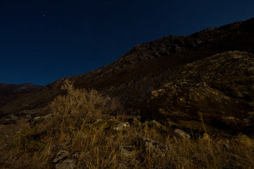 Moonlight night in the Altai Mountains