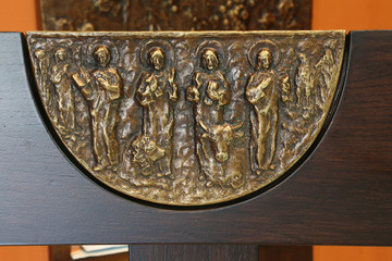 The evangelists, ambon in Chapel of Saint Dismas in Zagreb, Croatia 