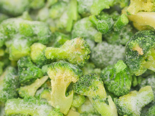 Vegetables in a supermarket - frozen broccoli.