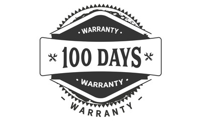 100 days warranty icon vintage rubber stamp guarantee