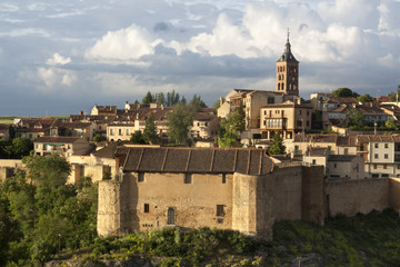 Fototapeta na wymiar wall and historical center of the city of Segovia. Castilla y Leon, Spain