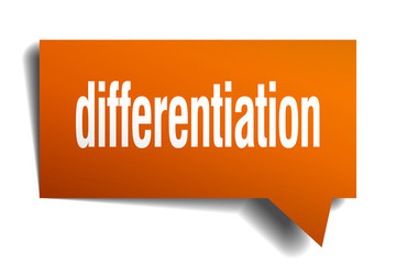 differentiation orange 3d speech bubble