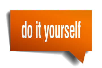 do it yourself orange 3d speech bubble