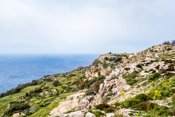 Fototapeta na wymiar Photo of Dingli Cliffs and Mediterranean Sea, Malta