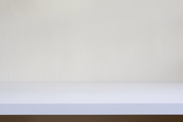 Table shelf on wall with empty mockup.