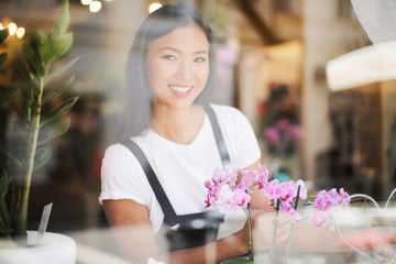 Girl selling flowers