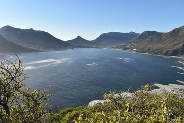 Beautiful view from Chapmans Peak Drive at sunset in Cape Town, South Africa