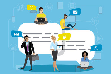 speech bubbles for comment and reply people