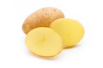 New potato isolated on the white background.
