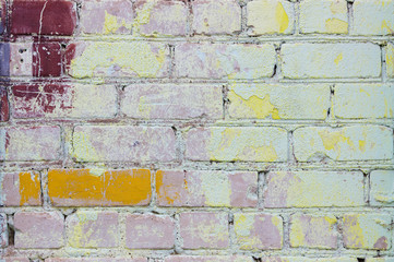 Brick wall with old paint background