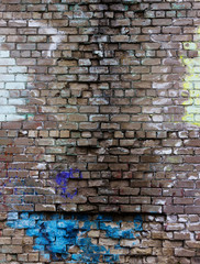 Brick wall with old paint background