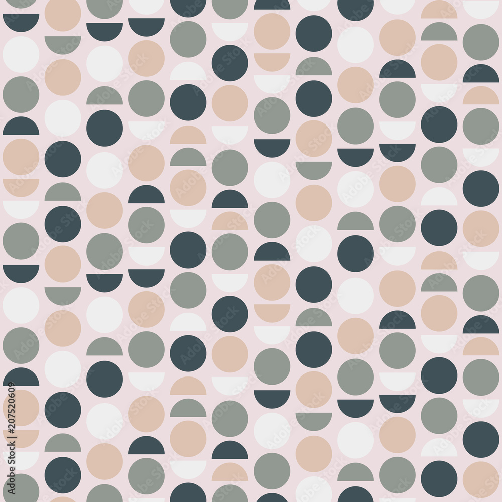 Poster seamless abstract pattern with circles and semicircle. geometric wallpaper. vector background.