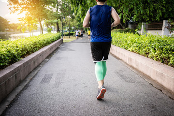 Man running in park