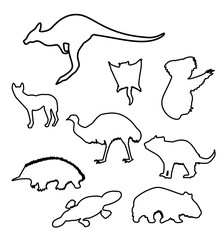 set of sketches of animals