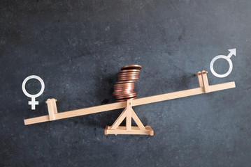 Gender wage pay gap concept