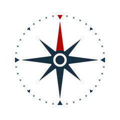 Compass rose icon, wind rose and navigation symbol