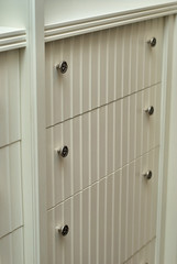 Fototapeta premium Close-up of the door handles of the wardrobe