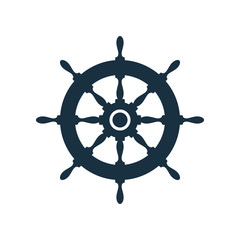 Flat ship wheel icon design - 207523089