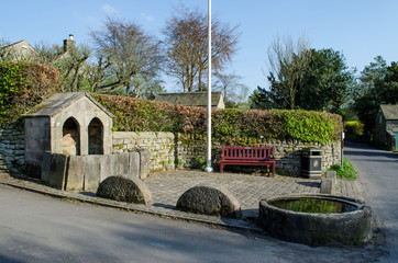 Well and trough in Curbar village