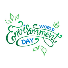 Obraz premium World environment day hand lettering card