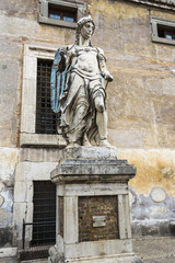 Fototapeta na wymiar Saint Michael archangel sculpture at the ancient Castel Sant'Angelo