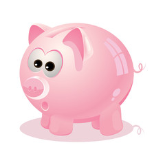 happy Pink pig bank.