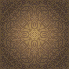 Brown vintage floral background wallpaper mandala vector design