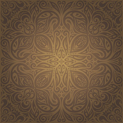 Brown vintage floral background wallpaper mandala vector design